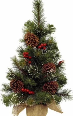 Everlands Kunstkerstbomen^Mini Kerstboom 45 Cm - Met Decoratie En Verlichting Helder 300Cm -40 Leds