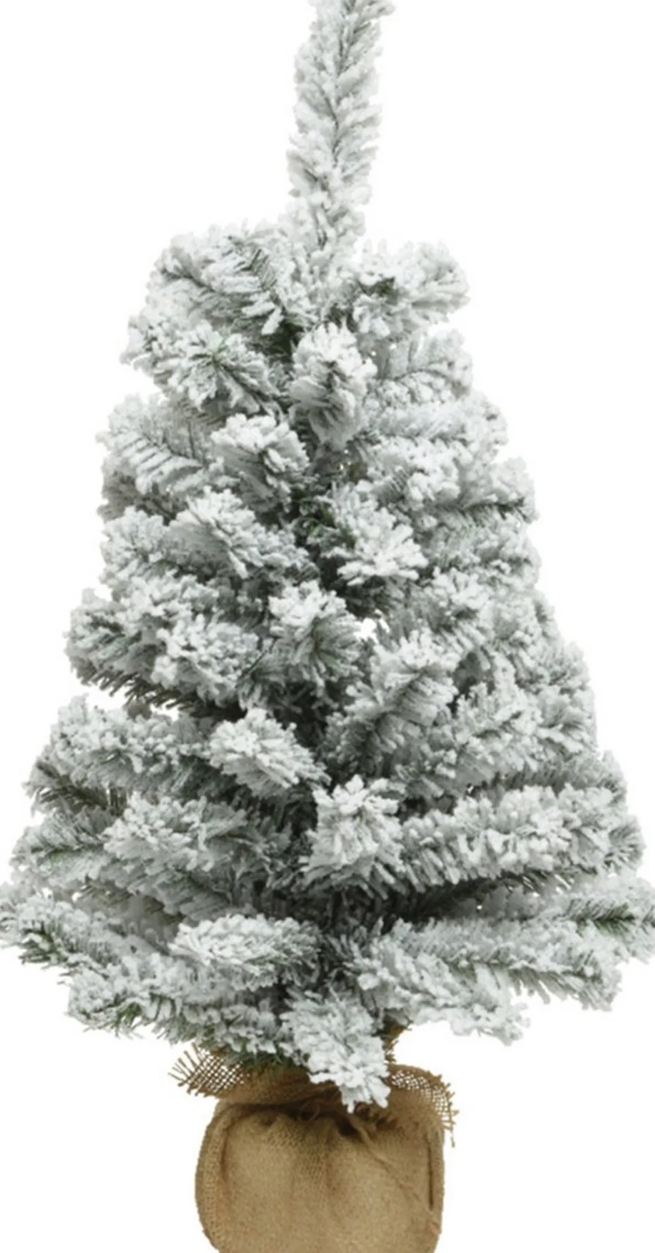 Everlands Kunstkerstbomen^Mini Kerstboom - 60 Cm - Met Sneeuw En Kerstverlichting