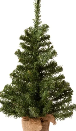 Everlands Kunstkerstbomen^Mini Kerstboom Groen - In Gouden Kunststof Pot - 60 Cm - Kunstboom