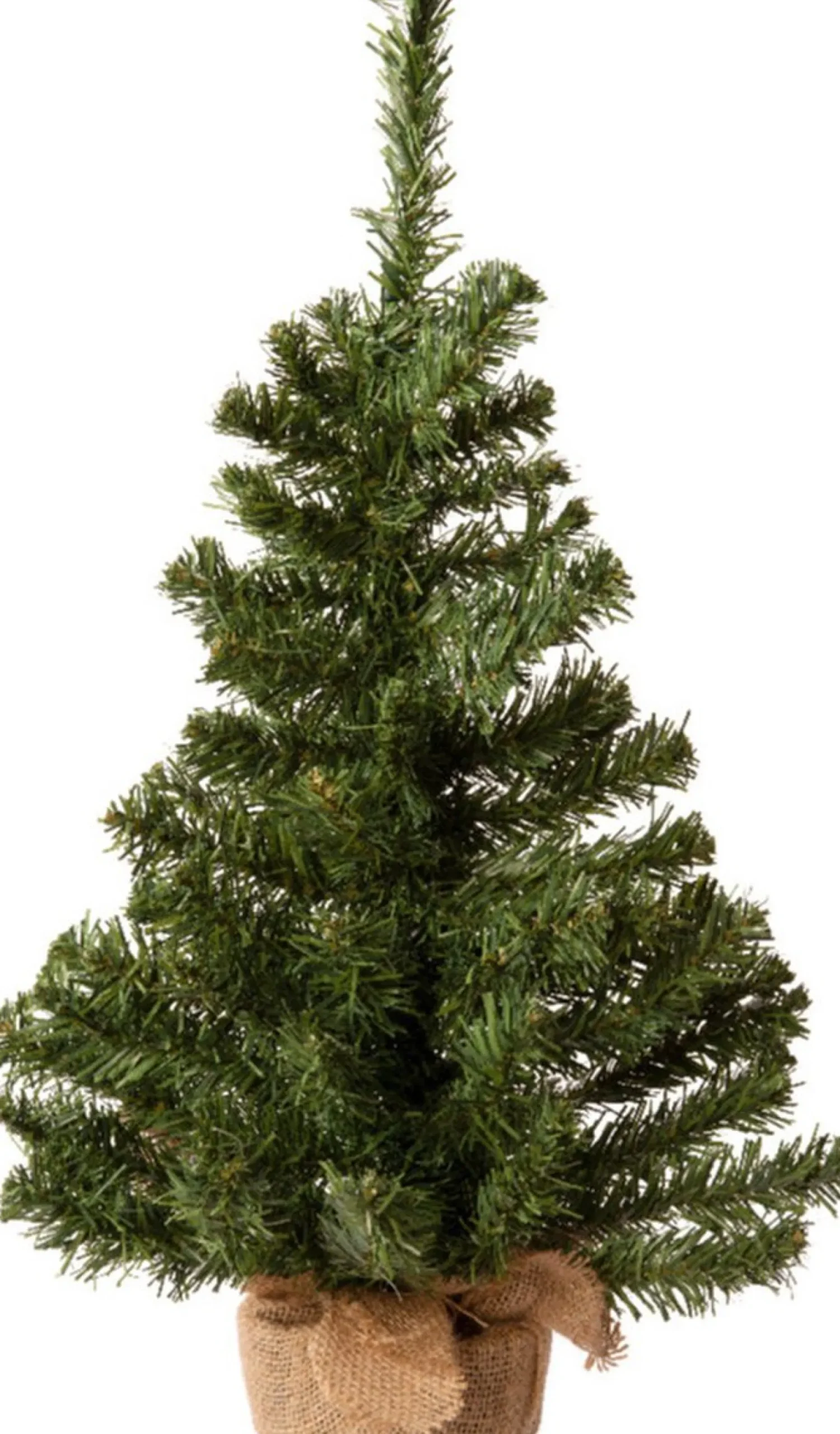 Everlands Kunstkerstbomen^Mini Kerstboom Groen - In Gouden Kunststof Pot - 60 Cm - Kunstboom