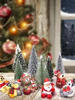 BeautyFit Decoratieve Kerstbomen^Mini Kerstboom 6 Stuks - Miniatuur Kerstboompjes - Kerstversiering - Kerstdecoratie Voor Binnen - Kerstcadeau - Kleine Kerstbomen - Kerst Cadeau - Kerstcadeau Voor Vrouwen En Mannen