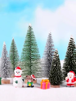 BeautyFit Decoratieve Kerstbomen^Mini Kerstboom 6 Stuks - Miniatuur Kerstboompjes - Kerstversiering - Kerstdecoratie Voor Binnen - Kerstcadeau - Kleine Kerstbomen - Kerst Cadeau - Kerstcadeau Voor Vrouwen En Mannen