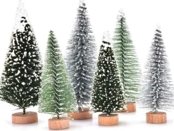 BeautyFit Decoratieve Kerstbomen^Mini Kerstboom 6 Stuks - Miniatuur Kerstboompjes - Kerstversiering - Kerstdecoratie Voor Binnen - Kerstcadeau - Kleine Kerstbomen - Kerst Cadeau - Kerstcadeau Voor Vrouwen En Mannen