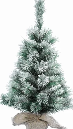 Everlands Kunstkerstbomen^Mini Kerstboom Tafelboom Vancouver Miniboom H75 Cm Groen/Wit