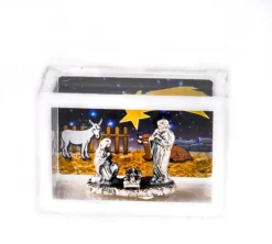 Merkloos Mini Kerstgroep / Kribbe In Frame Rechthoekig 5 X 3,5 X2,2 Cm Italy Sale