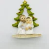 Merkloos Mini Kribbe / Kerstgroep , 6,2 X 3,7 X 8,5 Cm/ Massief Polystone Beeldje Outlet