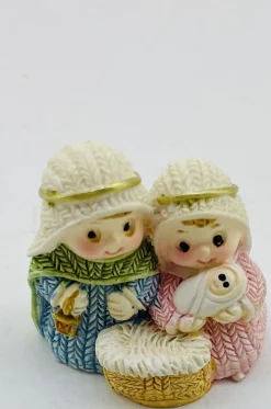 Merkloos Mini Kribbe / Kerstgroep , 3.5 X 2 X 3.5 Cm/ Massief Polystone Beeldje Cheap