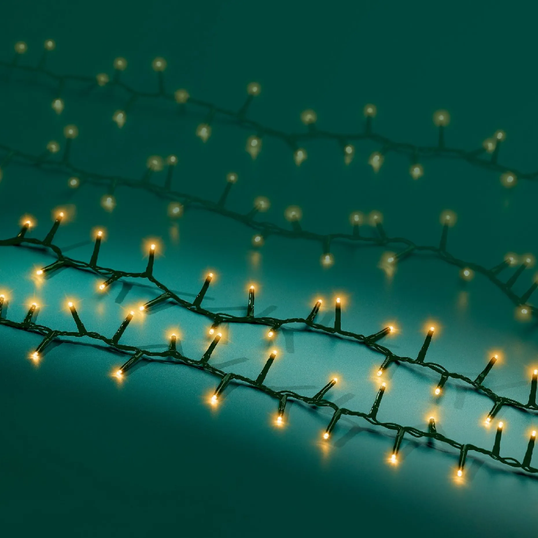 Lumineo Kerstlichtsnoeren^22,5M Led Compact Kerstverlichting - Steady - 1000 Lampjes - Goud - Dimbaar 22.5 Cm