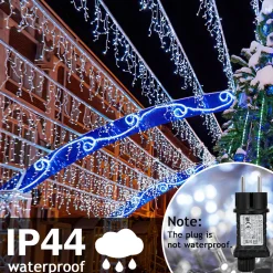Merkloos Lichtgordijnen^10M 200 Led Gordijn Led Kerstverlichting Gordijn Kerstverlichting Gordijn Voor Binnen En Buiten -Timer- 200 Led Lampjes- Koud Wit