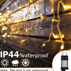 Merkloos Lichtgordijnen^15M 400 Led Gordijn Led Kerstverlichting Gordijn Kerstverlichting Gordijn Voor Binnen En Buiten -Timer- 400 Led Lampjes- Warm Wit