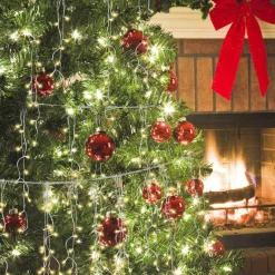 Merkloos Lichtgordijnen^15M 400 Led Gordijn Led Kerstverlichting Gordijn Kerstverlichting Gordijn Voor Binnen En Buiten -Timer- 400 Led Lampjes- Warm Wit