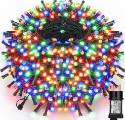 * Kerstlichtsnoeren^35M - Multikleur Lichtslinger - Geschikt Voor Buiten - 300 Led - Waterdicht - 8 Modi - Groene Kabel - Multikleurige Kerstverlichting - 5M Aanloopsnoer - Geschikt Voor Xmas, Kerstboom, Binnen, Thuis, Feest, Tuin