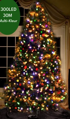 * Kerstlichtsnoeren^35M - Multikleur Lichtslinger - Geschikt Voor Buiten - 300 Led - Waterdicht - 8 Modi - Groene Kabel - Multikleurige Kerstverlichting - 5M Aanloopsnoer - Geschikt Voor Xmas, Kerstboom, Binnen, Thuis, Feest, Tuin