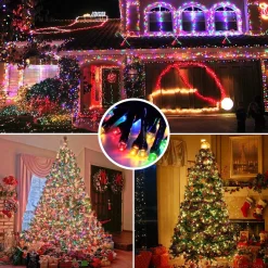 * Kerstlichtsnoeren^35M - Multikleur Lichtslinger - Geschikt Voor Buiten - 300 Led - Waterdicht - 8 Modi - Groene Kabel - Multikleurige Kerstverlichting - 5M Aanloopsnoer - Geschikt Voor Xmas, Kerstboom, Binnen, Thuis, Feest, Tuin