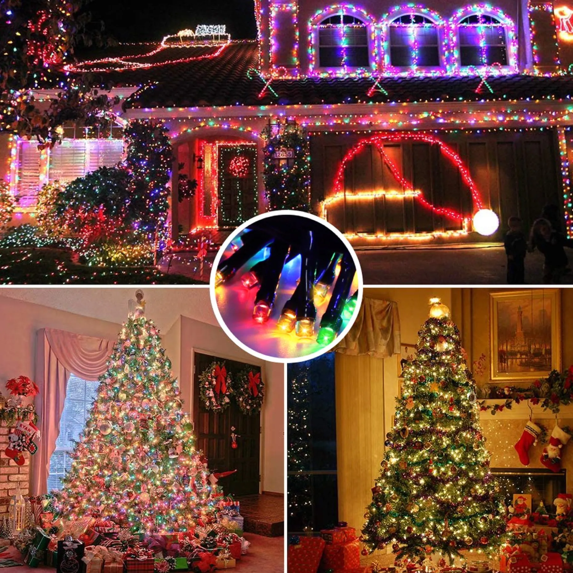 * Kerstlichtsnoeren^35M - Multikleur Lichtslinger - Geschikt Voor Buiten - 300 Led - Waterdicht - 8 Modi - Groene Kabel - Multikleurige Kerstverlichting - 5M Aanloopsnoer - Geschikt Voor Xmas, Kerstboom, Binnen, Thuis, Feest, Tuin