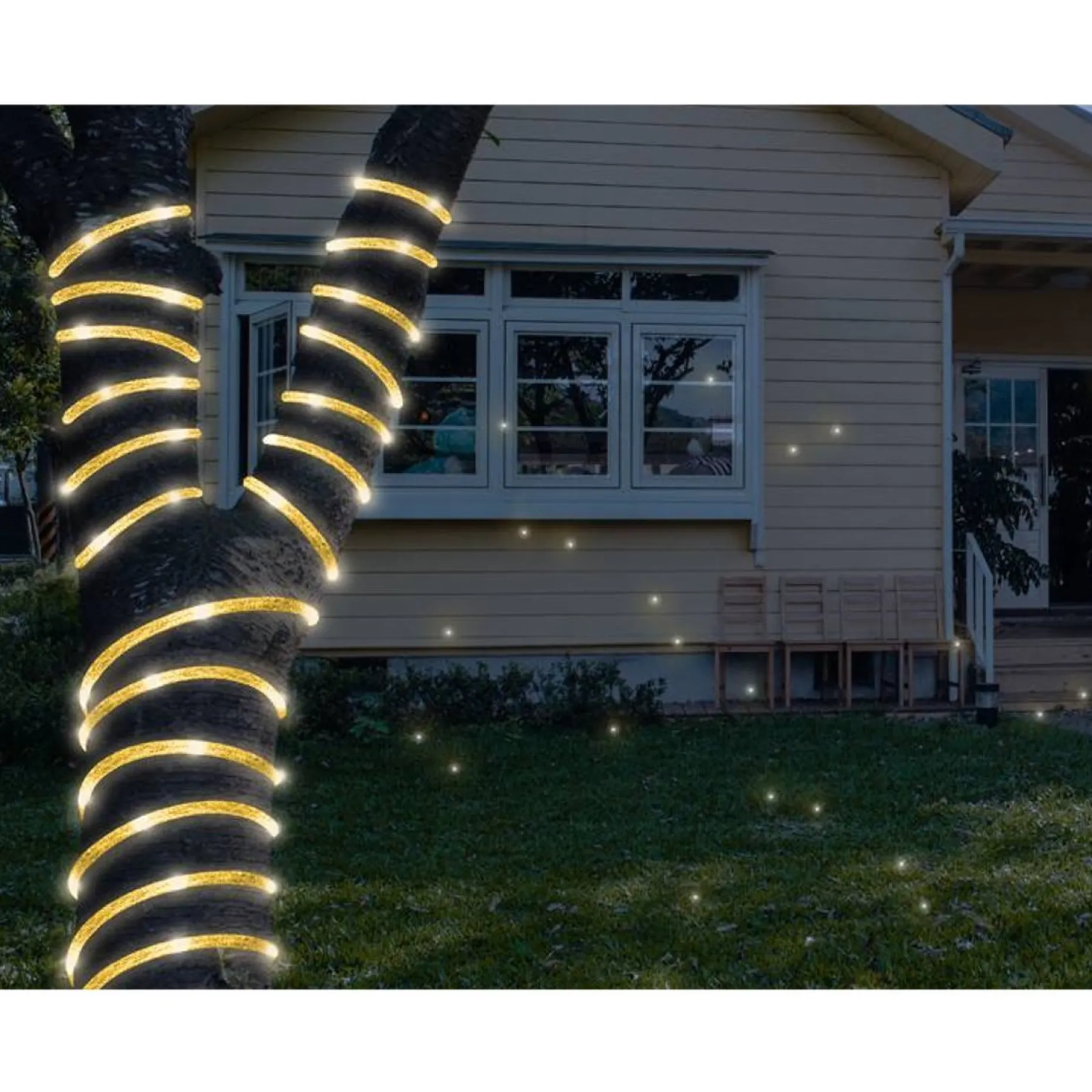 MOON in the room Lichtslangen^ - Decoratiesnoer 72 Led's Met Glitter - Zilver - Warm Wit - Ip44
