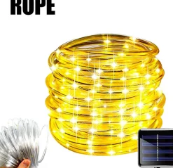 * Lichtslangen^7M - Touw Strip - Licht Snoer - Solar Led - Waterdichte Buis - Touw - Outdoor - Tuin - Kerst - Geel