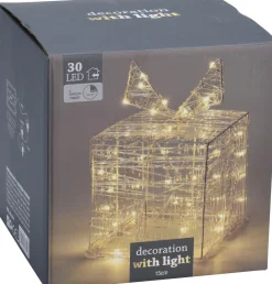 Nampook Verlichte Kerstfiguren^ Kerstverlichting Geschenkdoos - 30 Led - 15Cm Hoog