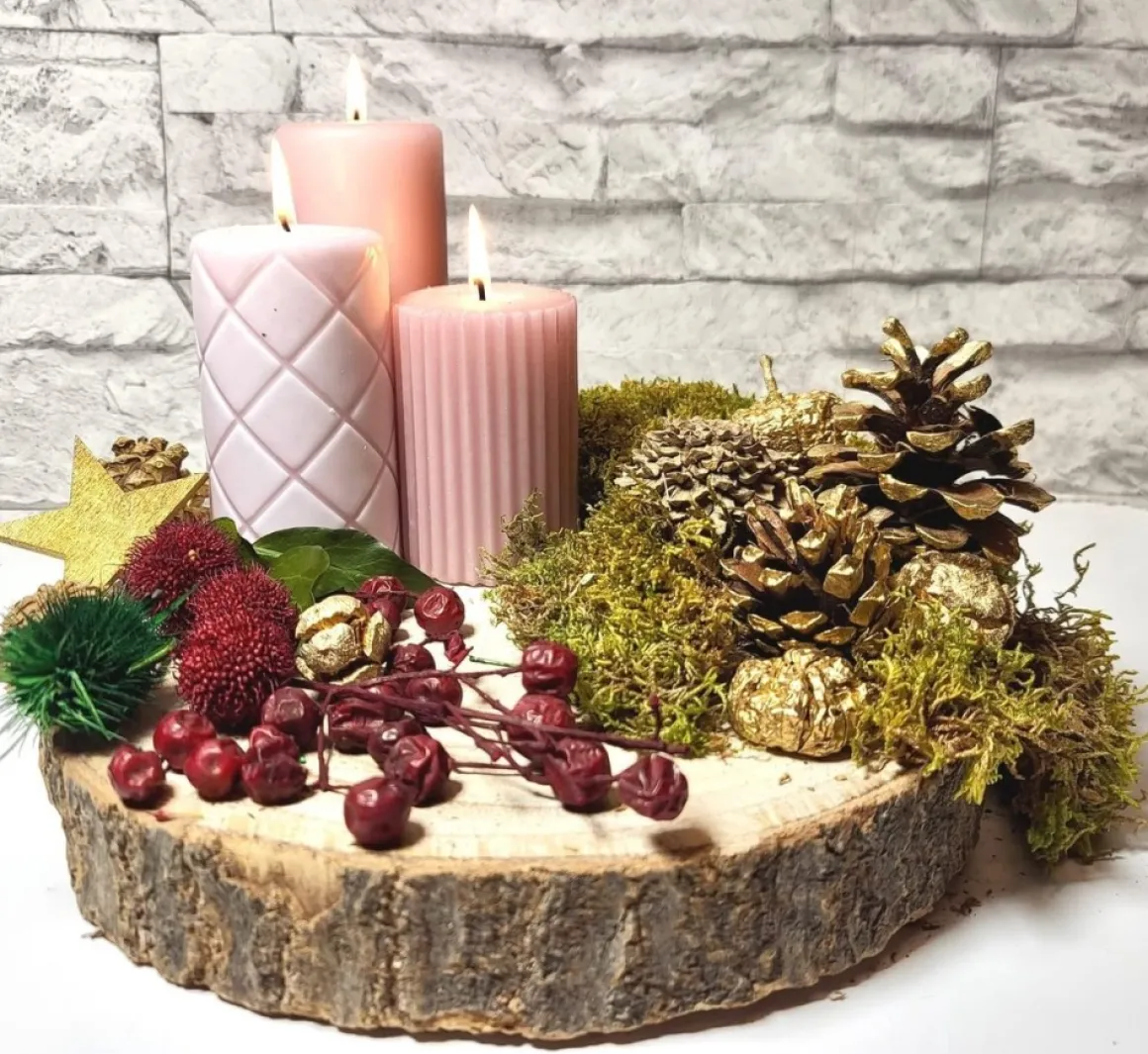 * Natuurlijke Decoratie Kerstmis Gouden Decoratie Adventskrans / Kerstkrans Adventsstuk Potpourri Flash Sale