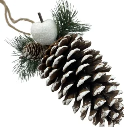 WDMT Natuurlijke Kersthanger - Dennenappel | 14 Cm | Decoratieve Kerst Hanger Gemaakt Uit Natuurlijke Materialen | Landelijke Kerst Decoratie | Bruin Outlet