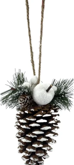 WDMT Natuurlijke Kersthanger - Dennenappel | 14 Cm | Decoratieve Kerst Hanger Gemaakt Uit Natuurlijke Materialen | Landelijke Kerst Decoratie | Bruin Outlet