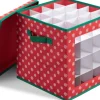 Merkloos Kerstspullen Opbergers^Navaris Opvouwbare Kerstballen Opslag Doos - Kerstboom Ornamenten Container Met Feestelijk Ontwerp - Geschikt Voor 64 Kerstornamenten En Decoraties