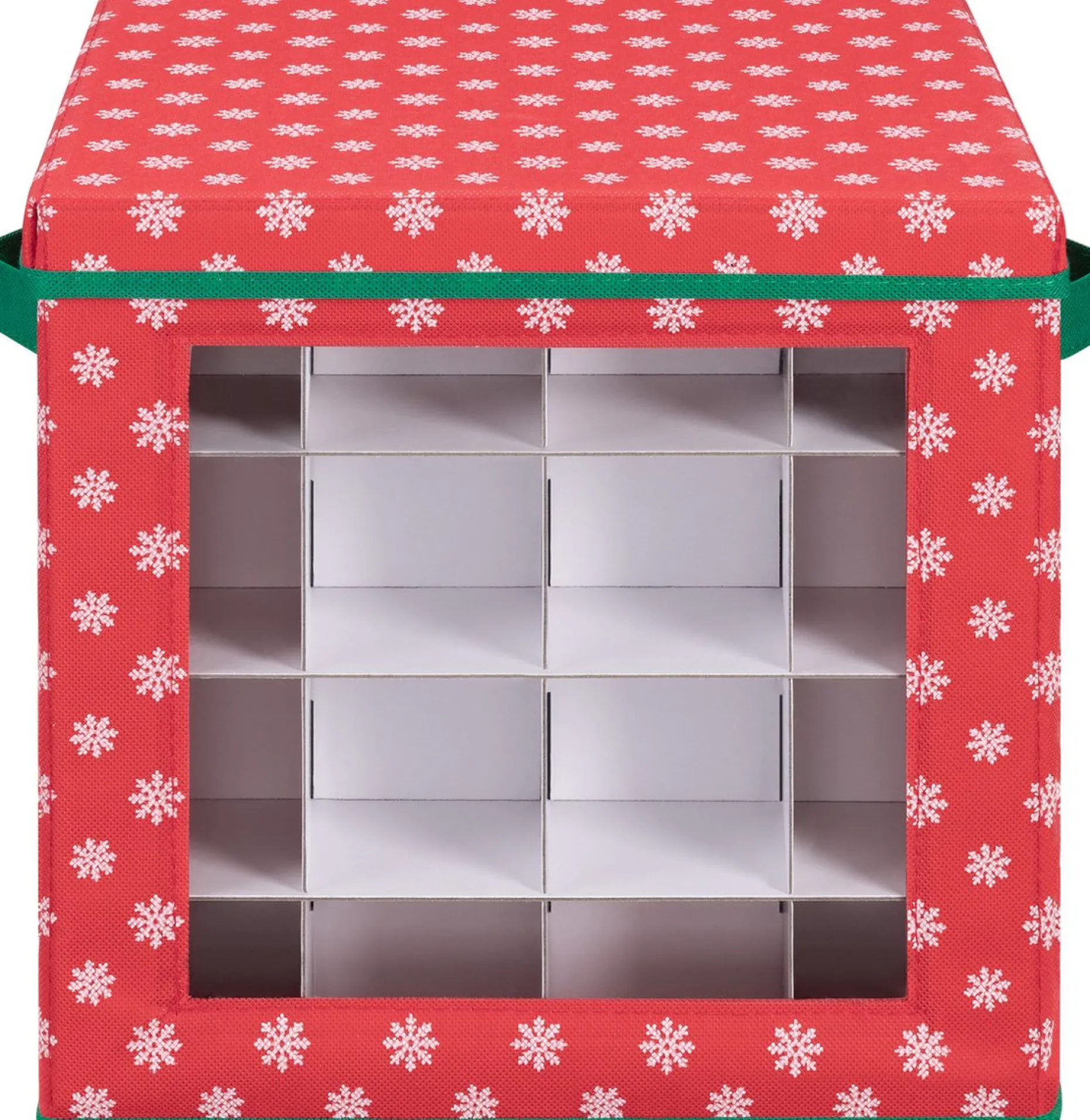 Merkloos Kerstspullen Opbergers^Navaris Opvouwbare Kerstballen Opslag Doos - Kerstboom Ornamenten Container Met Feestelijk Ontwerp - Geschikt Voor 64 Kerstornamenten En Decoraties