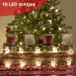 Nuvance Verlichte Kerstfiguren^ - Led Kerstman Verlichting - 1.5M - 10 Lichtjes - Kerstverlichting Voor Binnen En Buiten - Kerstdecoratie - Kerstversiering - Sfeerverlichting - Lichtslinger