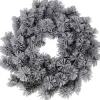 Oneiro 's Luxe Kerstkrans - Groen Met Sneeuw - 40 Cm - Kerst – Kerstkrans - Feestdagen - Winter - Verlichting - Binnen - Buiten – Sfeer Cheap
