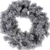 Oneiro 's Luxe Kerstkrans - Groen Met Sneeuw - 50 Cm - Kerst – Kerstkrans - Feestdagen - Winter - Verlichting - Binnen - Buiten – Sfeer Best
