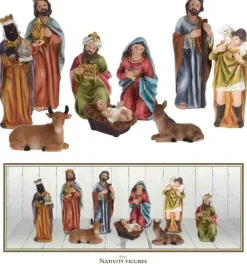 Oneiro 's Luxe Kerststalfiguren 9-Delig - Kerst – Kerststal - Feestdagen - Winter - Verlichting - Binnen - Buiten – Sfeer Outlet