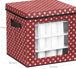 MeubelGigant Kerstspullen Opbergers^Opbergdozen Voor Kerstballen - Set Van 3 - Vouwdozen - 64 Kleine Vakken Per Doos