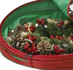Merkloos Kerstspullen Opbergers^Opbergtas - Kerstkrans Opbergtas - Kerstverlichting Opbergtas - Kerst - Krans - 65X65X16 Cm