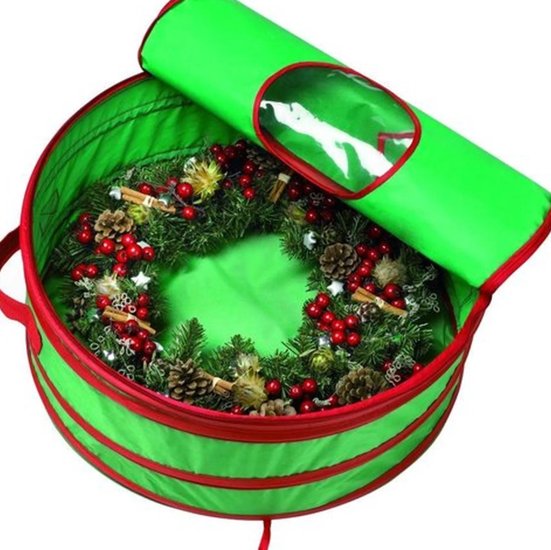 Merkloos Kerstspullen Opbergers^Opbergtas - Kerstkrans Opbergtas - Kerstverlichting Opbergtas - Kerst - Krans - 65X65X16 Cm