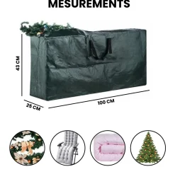 Merkloos Kerstspullen Opbergers^Opbergtas Voor Kerstbomen En Decoraties - Opbergtas Tuinkussens - Kerstboom Opberghoes - Kerstboom Opbergzak - 120X 25 X 43 Cm - Uv-Bescherming