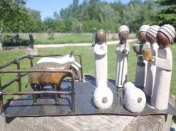 Wereldbeeld Originele Kerststal Uit Zimbabwe, Vele Kerstbeelden, Kerst, Kersttafereel, Steen En Gerecycleerd Metaal, Fairtrade En Handgemaakt Best Sale