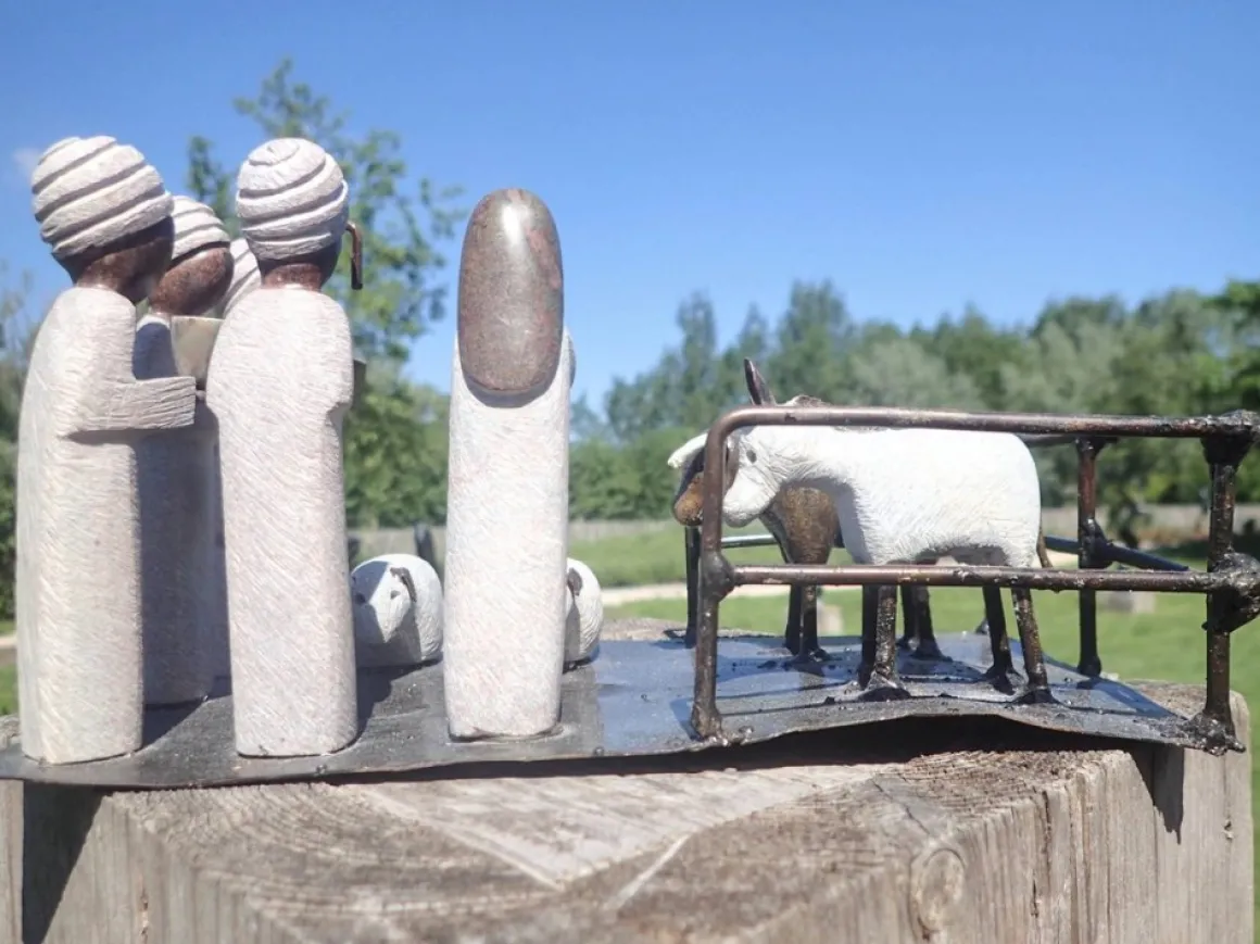 Wereldbeeld Originele Kerststal Uit Zimbabwe, Vele Kerstbeelden, Kerst, Kersttafereel, Steen En Gerecycleerd Metaal, Fairtrade En Handgemaakt Best Sale