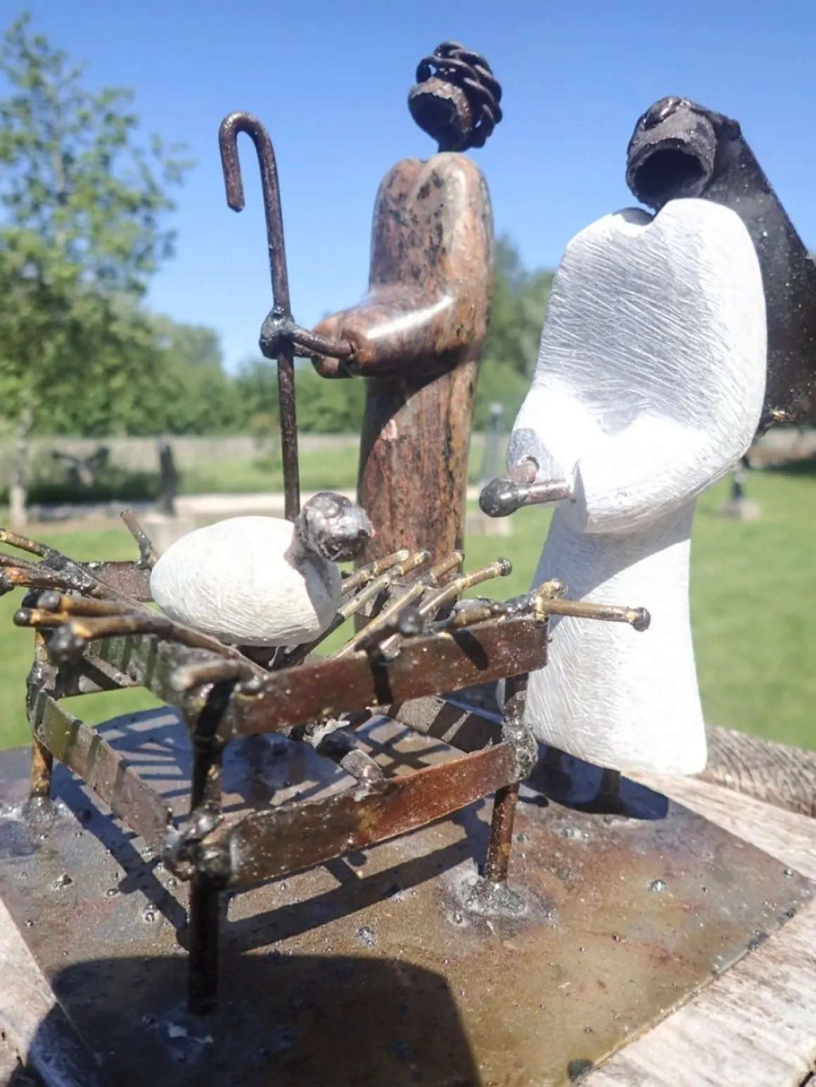 Wereldbeeld Originele Kerststal Uit Zimbabwe, Kerstbeelden, Kerst, Kersttafereel, Steen En Gerecycleerd Metaal, Fairtrade En Handgemaakt Flash Sale