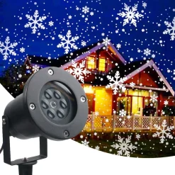 Orion Store Verlichte Kerstfiguren^ - Kerstverlichting Voor Buiten - Kerst Sneeuwval Projector - Outdoor Kerst Projector - Outdoor Sneeuwvlok Projectie Verlichting - Projector Verlichting – Kerstmis Projector - Feestdagen Projector Lichten - Energieklasse A - Black Friday