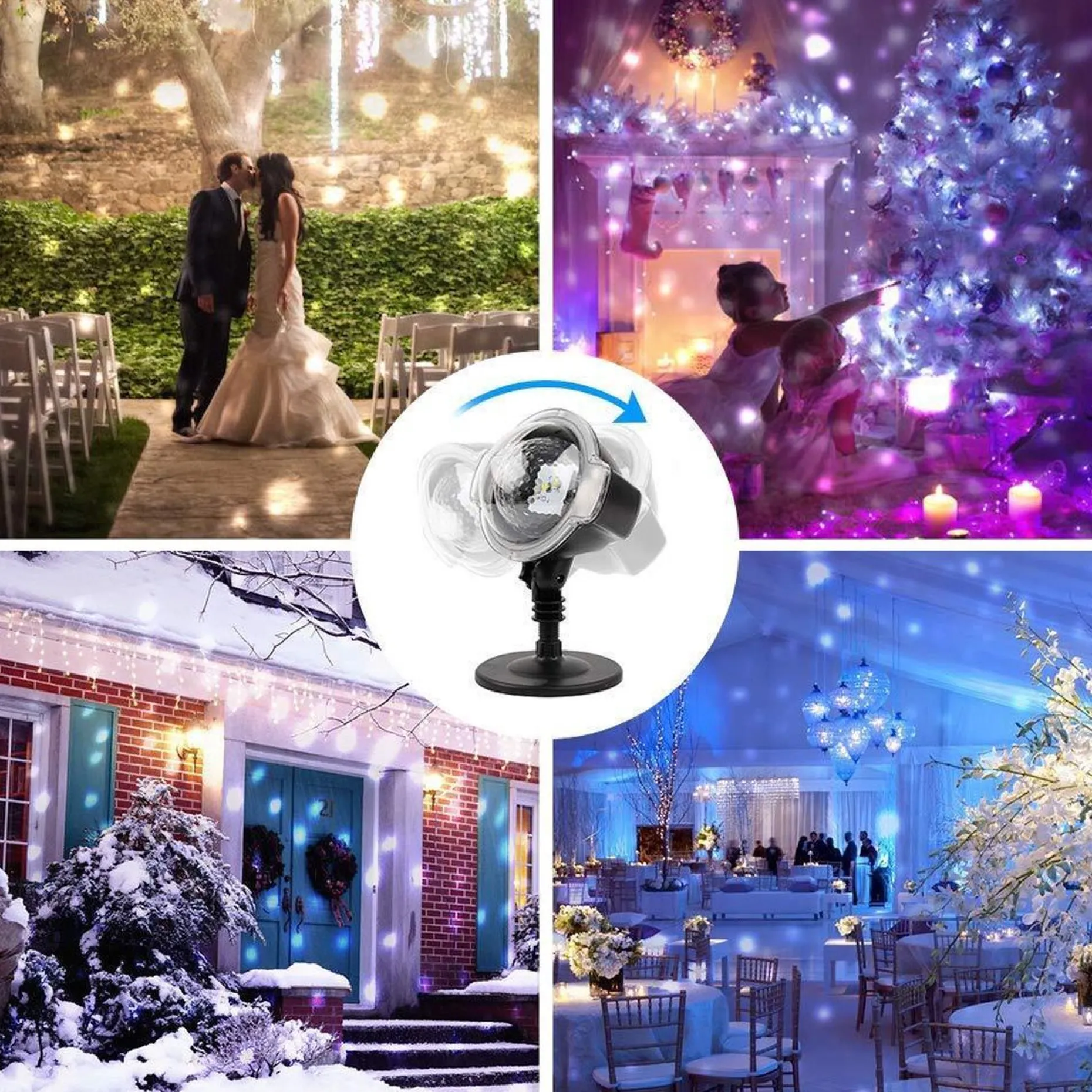 Merkloos Kerstlasers^Outdoor Snow Projector Met 4 Snelheden En Timer | Buiten Sneeuw Projector Waterproof Met Afstandbedinieng