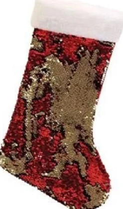 festive wonderland Pailletten Kerstsok Rood/Goud Fashion