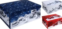 Merkloos Kerstspullen Opbergers^Pakket Van 3X Stuks Witte Kerstballen/Kerstversiering Opbergbox 51 Cm