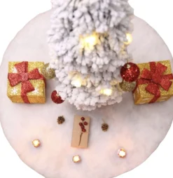 PD Kerstboomstandaarden^® - Kerstboomring - Kerstboomrok Wit - 100 Cm - Kerstboomkleed - Kerstboom Huls - Rond - Kerst