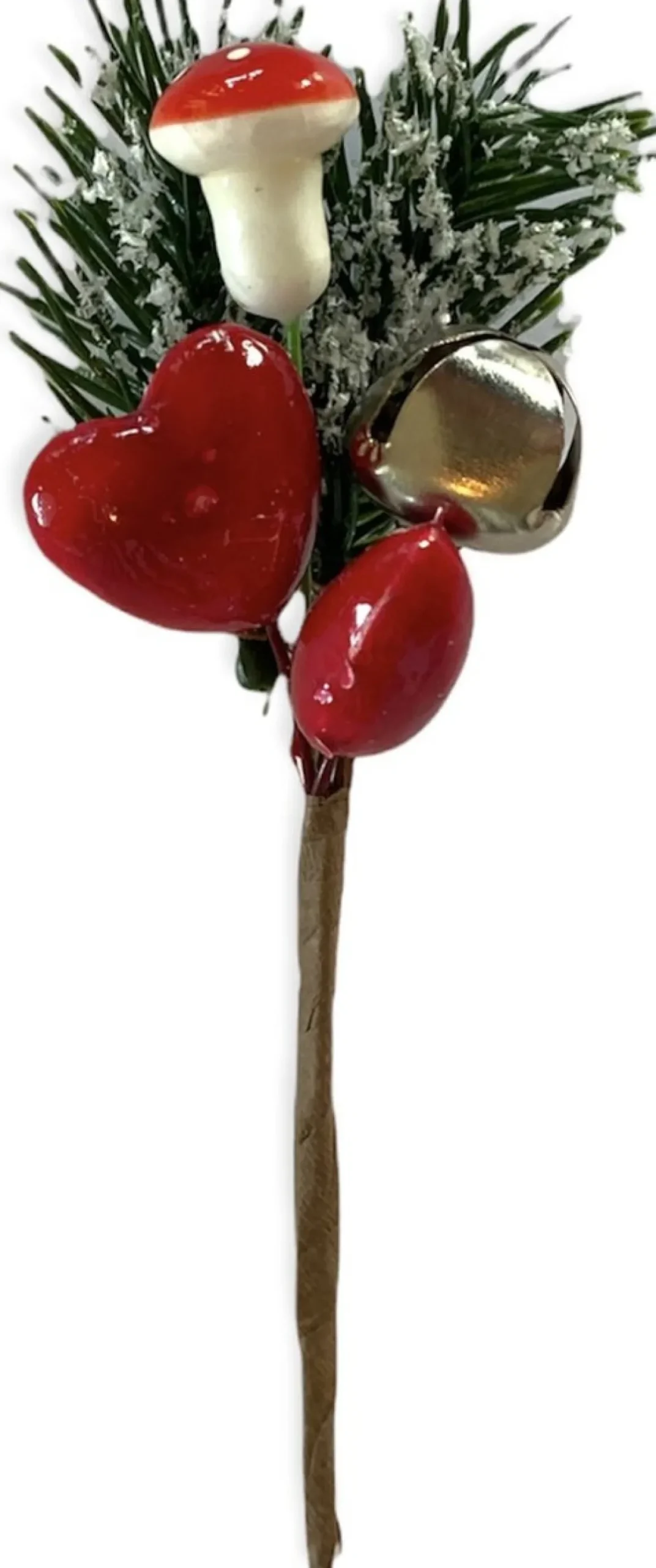 PD ® - Mini Kersttak Met Bellen - Kerst Tak Met Decoratief Hart En Bel - Cadeauverpakking Decoratie - Kerst Online