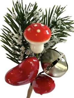 PD ® - Mini Kersttak Met Bellen - Kerst Tak Met Decoratief Hart En Bel - Cadeauverpakking Decoratie - Kerst Online