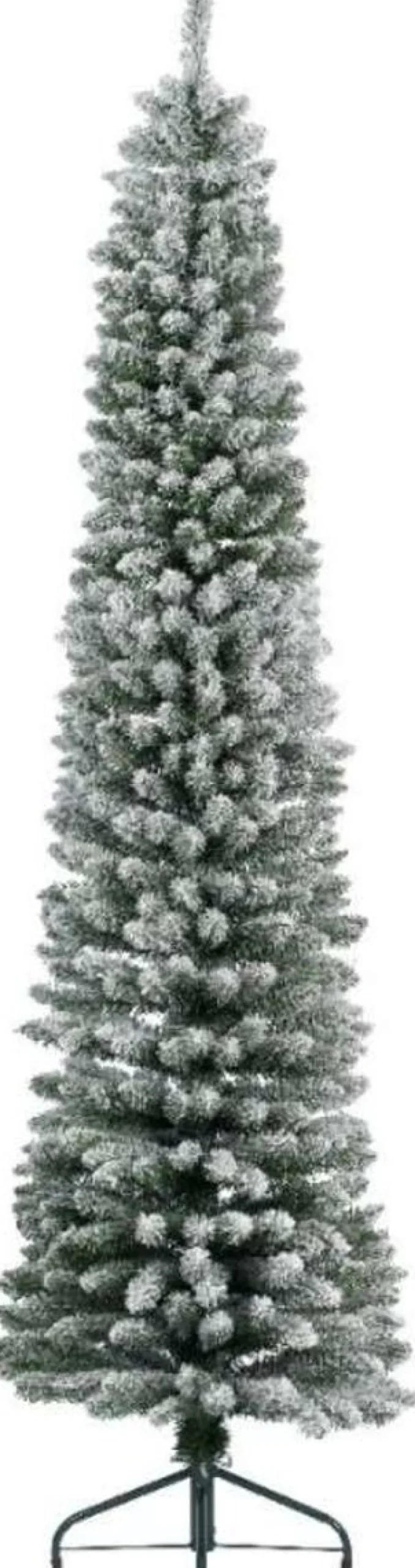 Everlands Kunstkerstbomen^Pencil Pine Snowy Kunstkerstboom | Smal | Wit/Sneeuw | 210Cm
