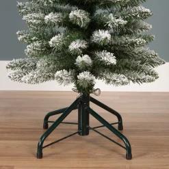 Everlands Kunstkerstbomen^Pencil Pine Snowy Kunstkerstboom | Smal | Wit/Sneeuw | 210Cm
