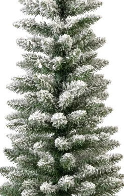 Everlands Kunstkerstbomen^Pencil Pine Snowy Kunstkerstboom | Smal | Wit/Sneeuw | 210Cm