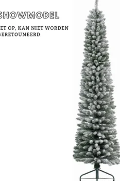 Everlands Kunstkerstbomen^Pencil Pine Snowy Kunstkerstboom | Smal | Wit/Sneeuw | 210Cm