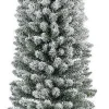 Everlands Kunstkerstbomen^Pencil Pine Snowy Kunstkerstboom | Smal | Wit/Sneeuw | 240Cm